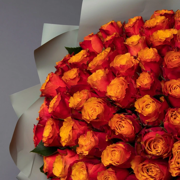 Букет из оранжевых роз   оранжевый фото 2