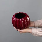 Кашпо керамика  бордовый миниатюра 2