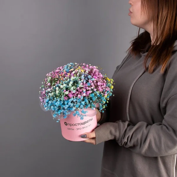 Шляпная коробка - Радужная розовая фото 1