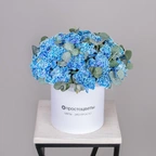 Шляпная коробка диантусы голубые миниатюра 3