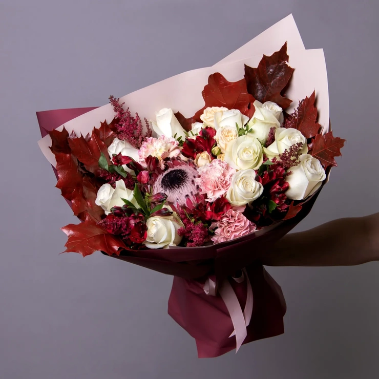 Букет - Осенний блюз белый фото 1