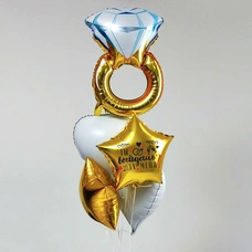 Букет из фольгированных шаров золотой